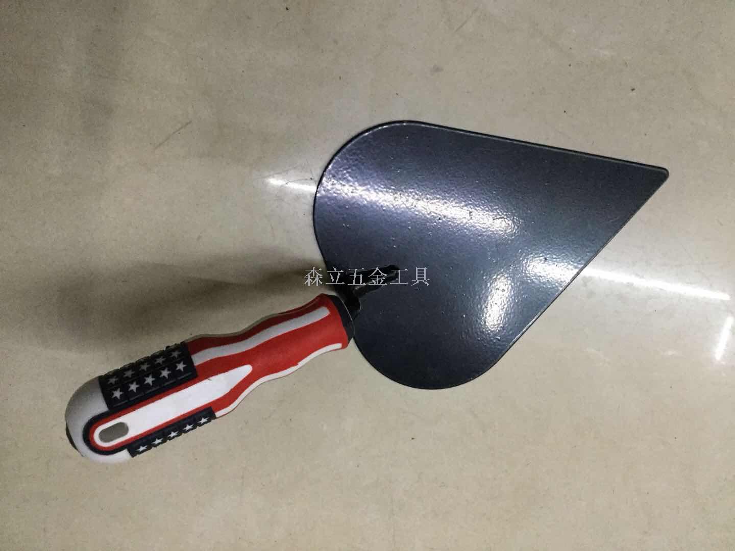 Bricklaying knife Russian Peach Shaped Heart - Shaped Bricklaying knife Clay Trowel plastic handle Steel plate Black