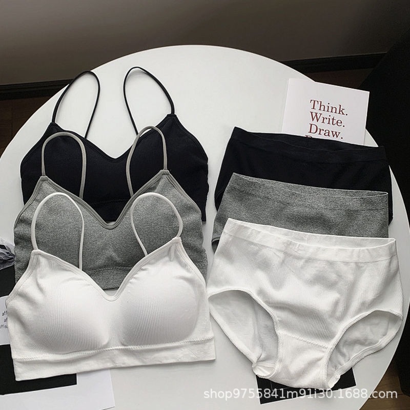 Solid Color Sports Underwear Women&#039;s Suit Oxygen Girl Wireless Soft Breathable Thread Tube Top Push up Bra Beauty Back