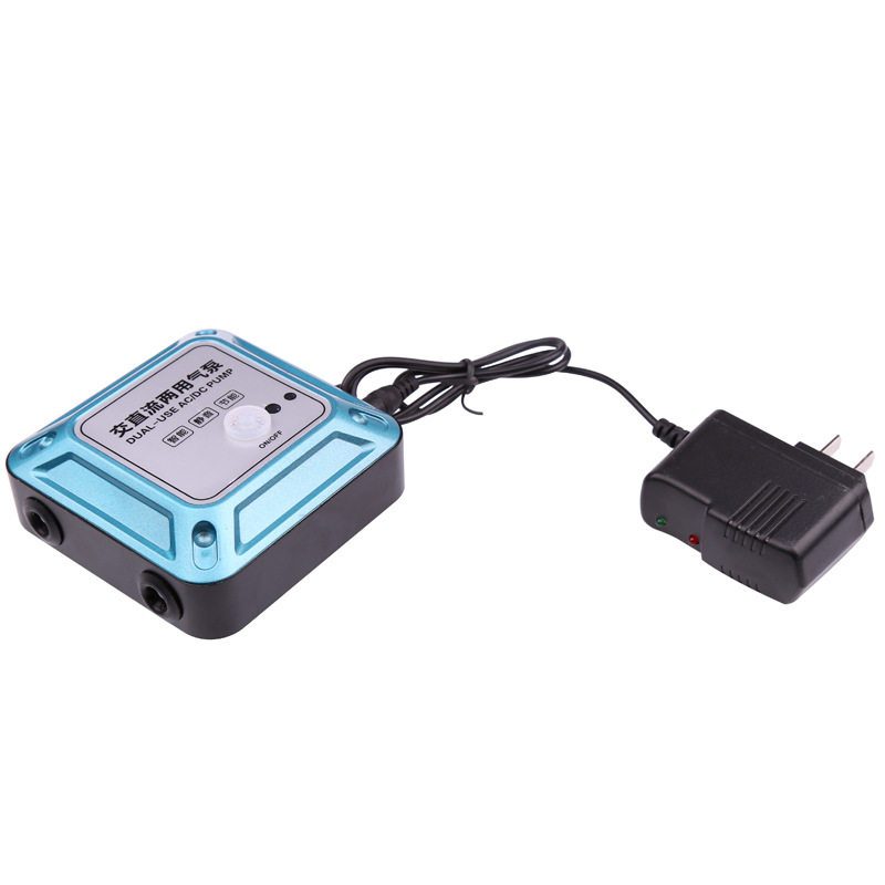 Ultra-Quiet Fish Tank Dual-Tube Charging Mobile Oxygen Pump AC/DC Dual-Use Oxygen Pump