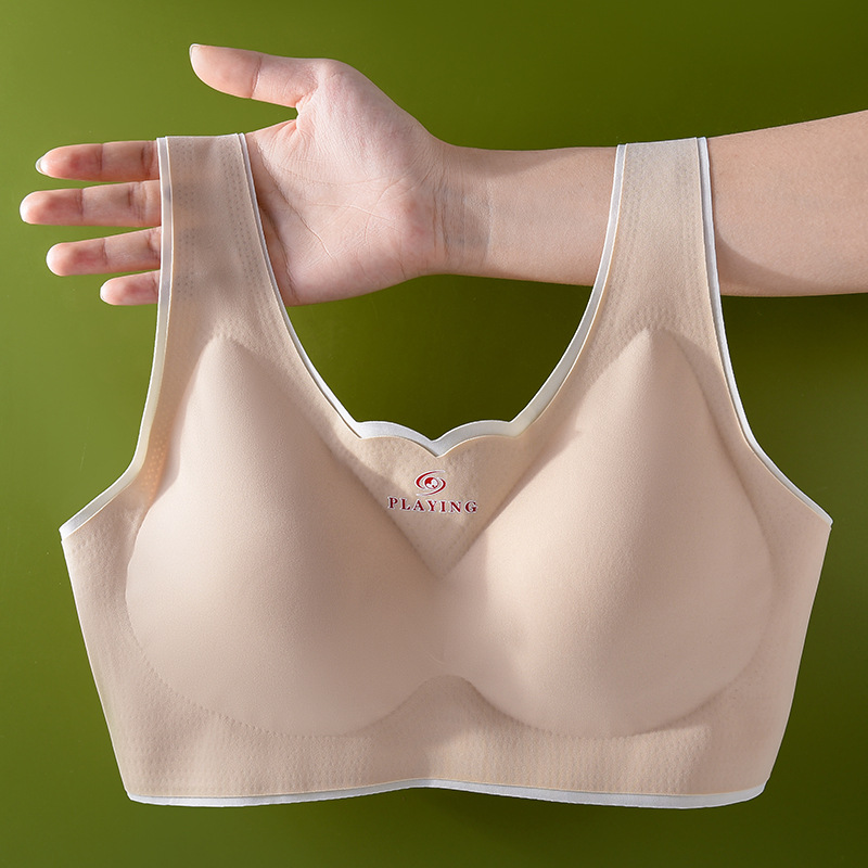 Oxygen 2.0 Ice Silk Seamless Beautiful Back Chest Wrap Underwear Women&#039;s Vest Base Tube Top without Steel Ring Sports Push up Bra
