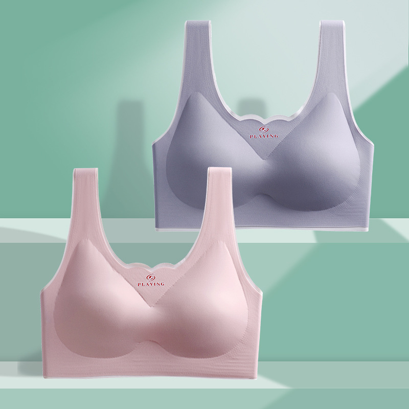 Oxygen 2.0 Ice Silk Seamless Beautiful Back Chest Wrap Underwear Women&#039;s Vest Base Tube Top without Steel Ring Sports Push up Bra