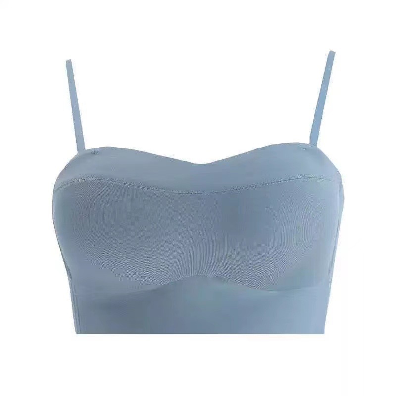 Plain Oxygen Non-Sensitive Tube Top Underwear No Steel Ring Seamless Big Chest Small Adjustable Non-Slip Wrapped Chest Invisible Bra