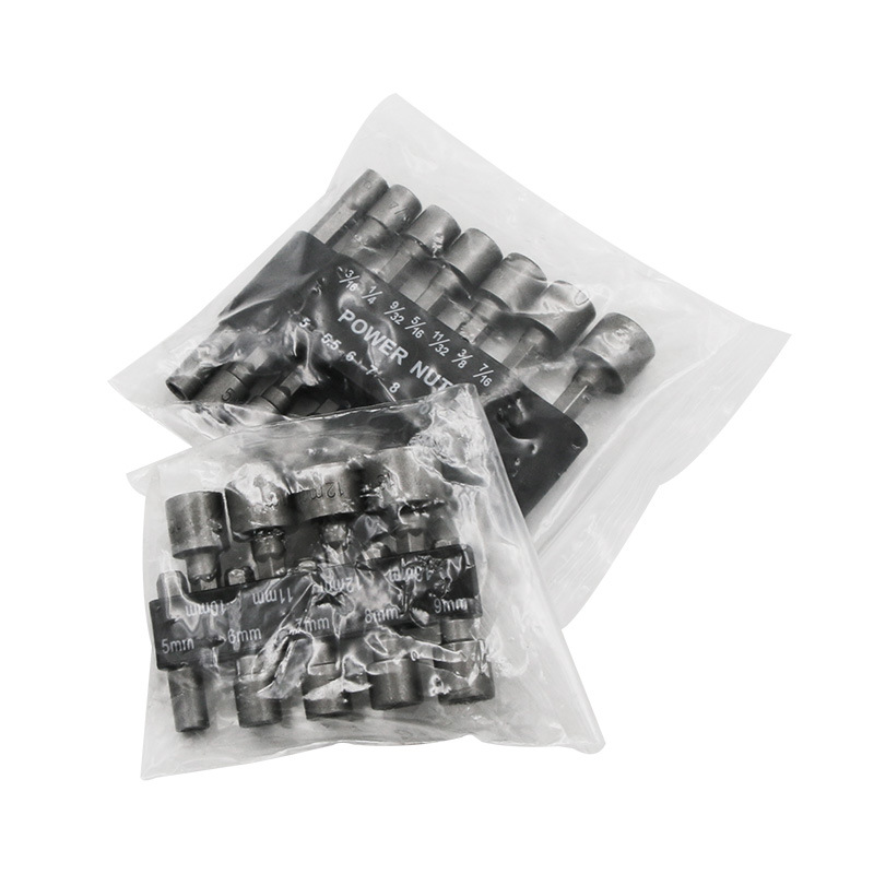 14 PCs Pneumatic Wind Batch Pullover Hexagon Socket Wrench Anchor Bolt Sleeve Electric Bit Self-Tapping Screws