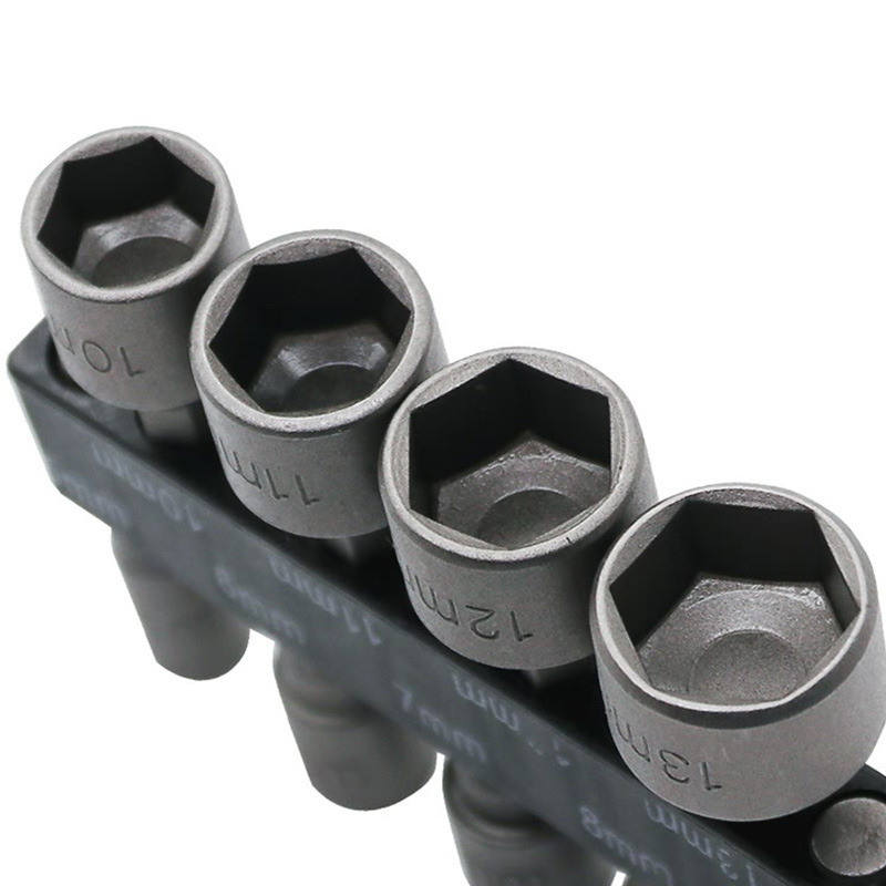14 PCs Pneumatic Wind Batch Pullover Hexagon Socket Wrench Anchor Bolt Sleeve Electric Bit Self-Tapping Screws