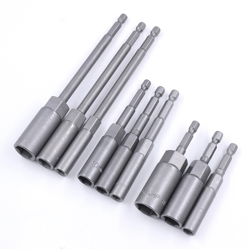 1/4 Deepening Non-Magnetic Air Nutsette Pneumatic Deepening Sleeve Hexagon Socket Screwdrivers Blades Nut Quick Sleeve Tool