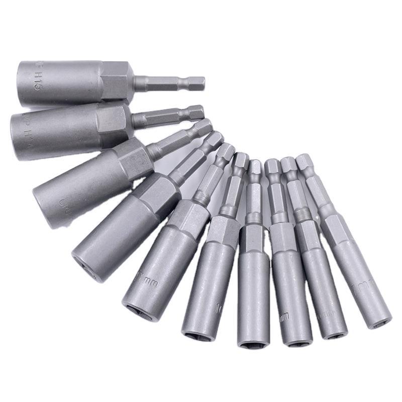 1/4 Deepening Non-Magnetic Air Nutsette Pneumatic Deepening Sleeve Hexagon Socket Screwdrivers Blades Nut Quick Sleeve Tool