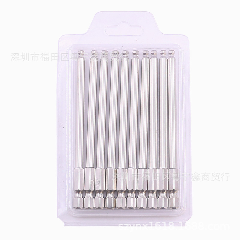S2 Steel Belt Magnetic 1/4 Electroplating Anti-Rust Hexagon Socket Screwdrivers Blades Ball Head Air Pneumatic Electric Screwdriver Mouth Hexagon Screwdriver