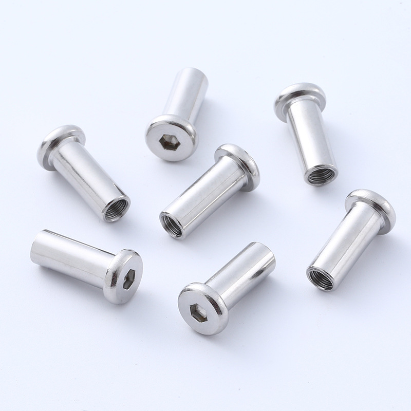 Flat Head Semi-Hollow Aluminum Rivet Hexagon Socket Flat Head Hollow Rivet a Large Number of Spot 304 Stainless Steel Hollow Rivets