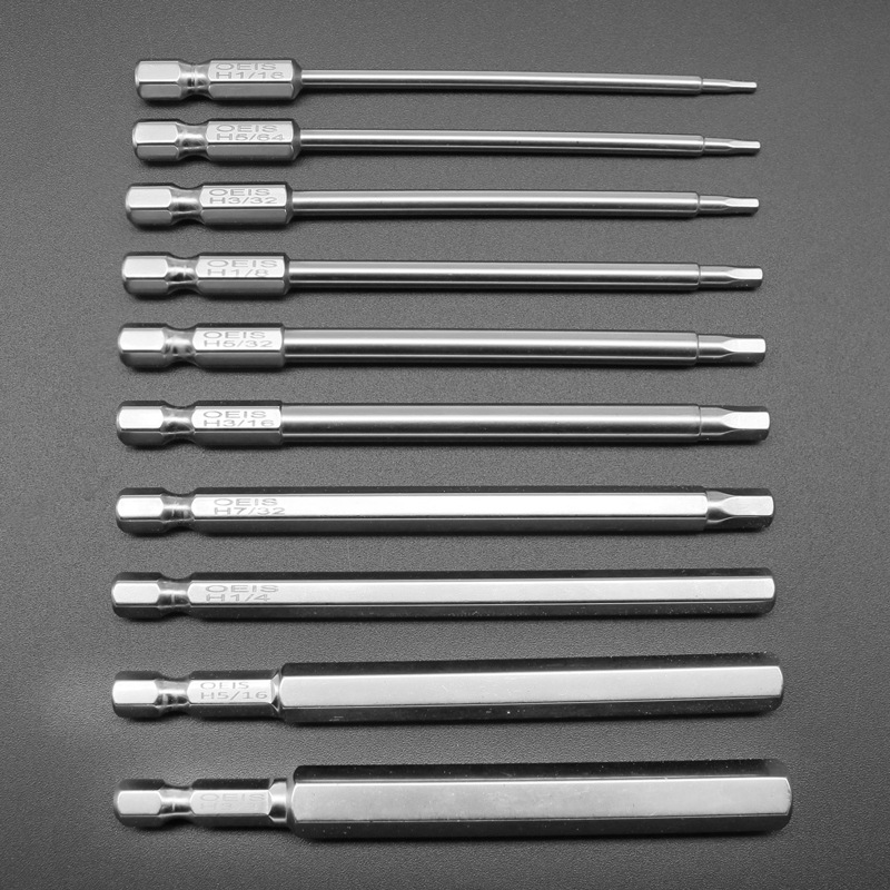 S2 Steel 1/4 with Magnetic British Hexagon Socket Pneumatic Bit Electroplating Anti-Rust Hexagon Screwdriver Screwdriver Screwdriver Screw Bit