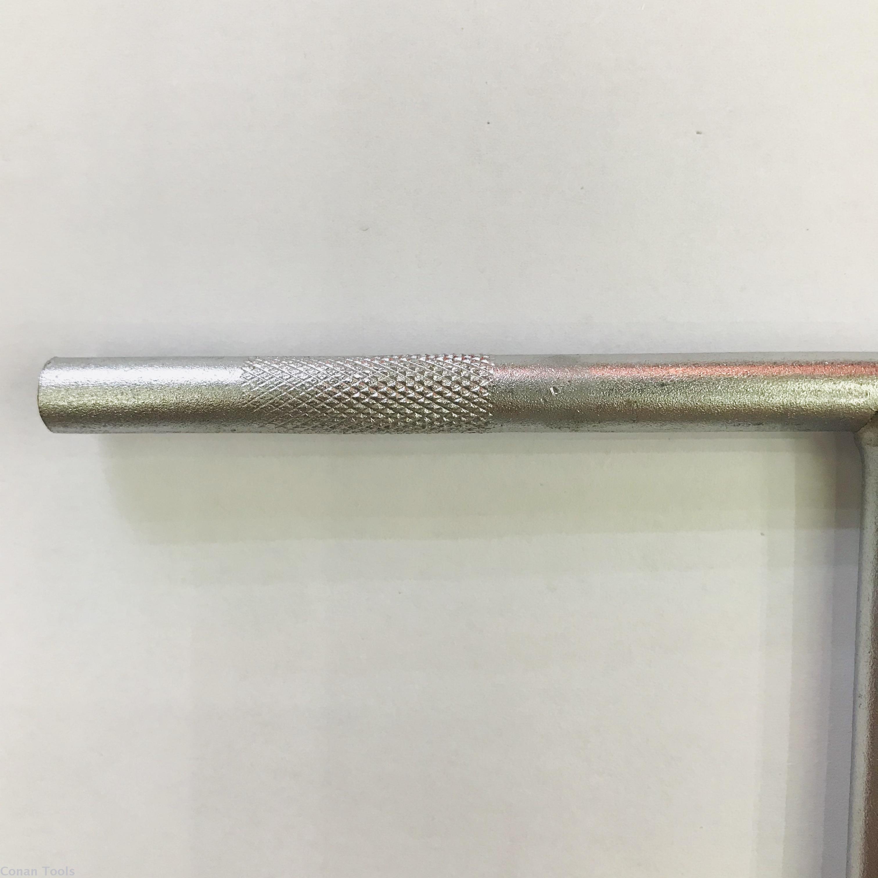 Extended T-shaped socket wrench with matte finish outer hexagon wrench