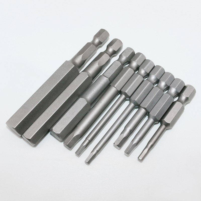 S2 Steel 1/4 Magnetic 50-200mm Hexagon Socket Screwdrivers Blades Hardened Hexagon Socket Pneumatic Screw Driver Electric Screwdriver Mouth