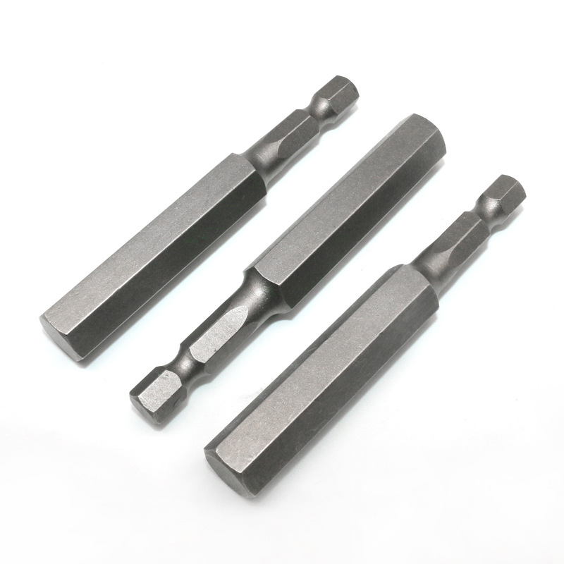 S2 Steel 1/4 Magnetic 50-200mm Hexagon Socket Screwdrivers Blades Hardened Hexagon Socket Pneumatic Screw Driver Electric Screwdriver Mouth