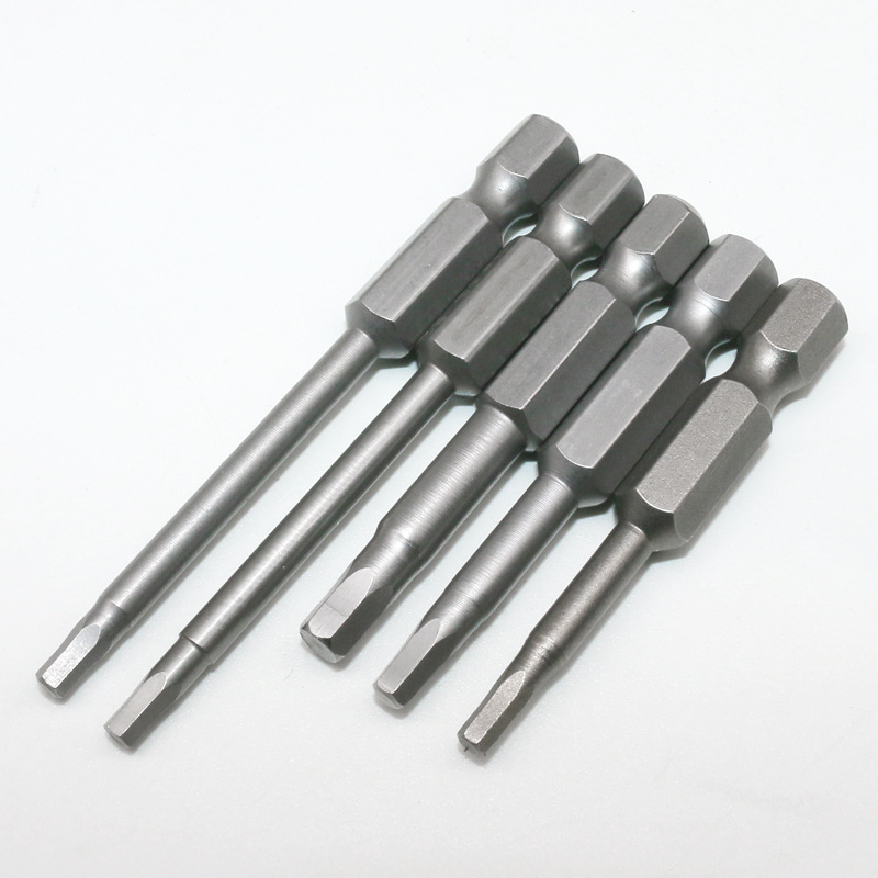S2 Steel 1/4 Magnetic 50-200mm Hexagon Socket Screwdrivers Blades Hardened Hexagon Socket Pneumatic Screw Driver Electric Screwdriver Mouth