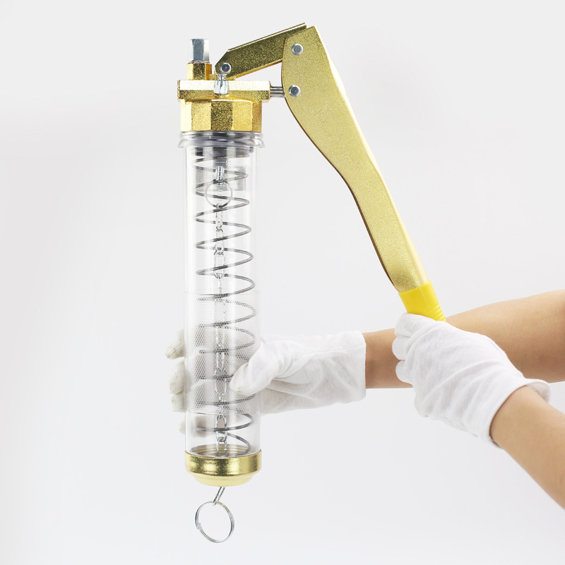 Zipper Carlson Pneumatic Grease Gun Caterpillar Butter Bomb Grease Gun Manual High Pressure Chain Oil Grab Transparent