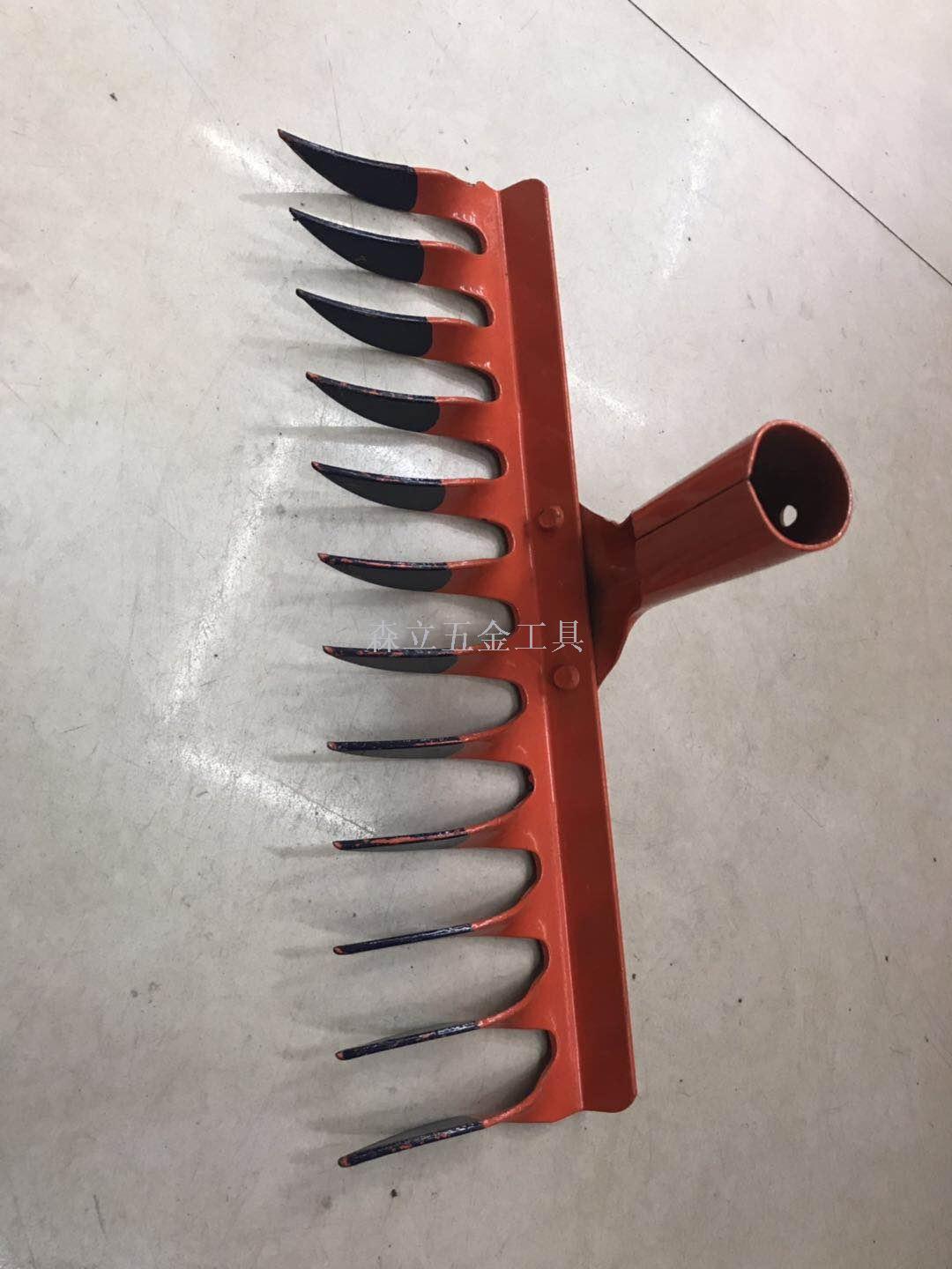  Harrow Red black bottom silver flower electroplating rake 12 teeth 14 teeth 16 teeth two-color grass Garden tools