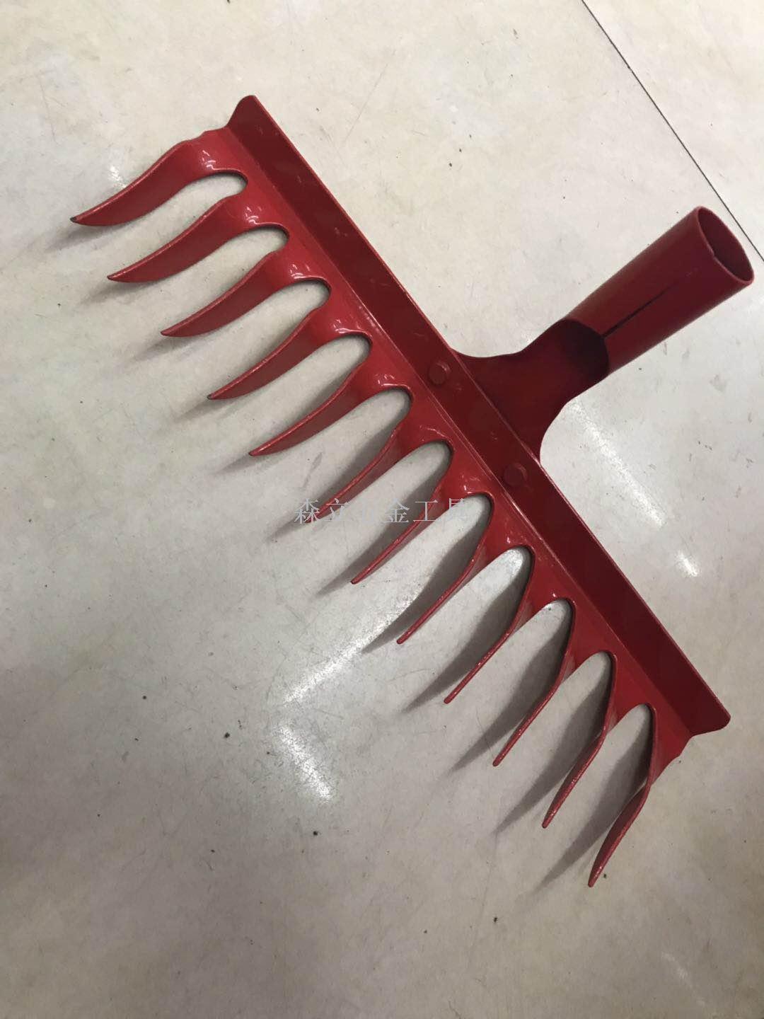  Harrow Red black bottom silver flower electroplating rake 12 teeth 14 teeth 16 teeth two-color grass Garden tools