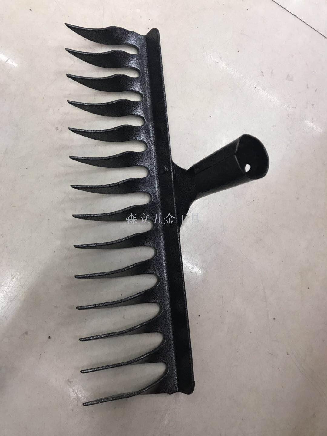  Harrow Red black bottom silver flower electroplating rake 12 teeth 14 teeth 16 teeth two-color grass Garden tools