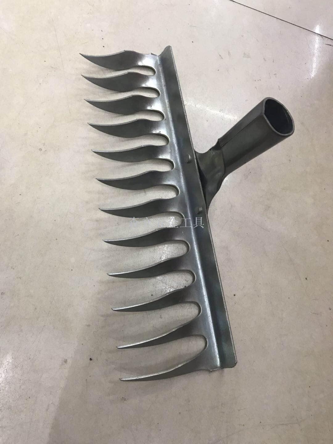  Harrow Red black bottom silver flower electroplating rake 12 teeth 14 teeth 16 teeth two-color grass Garden tools