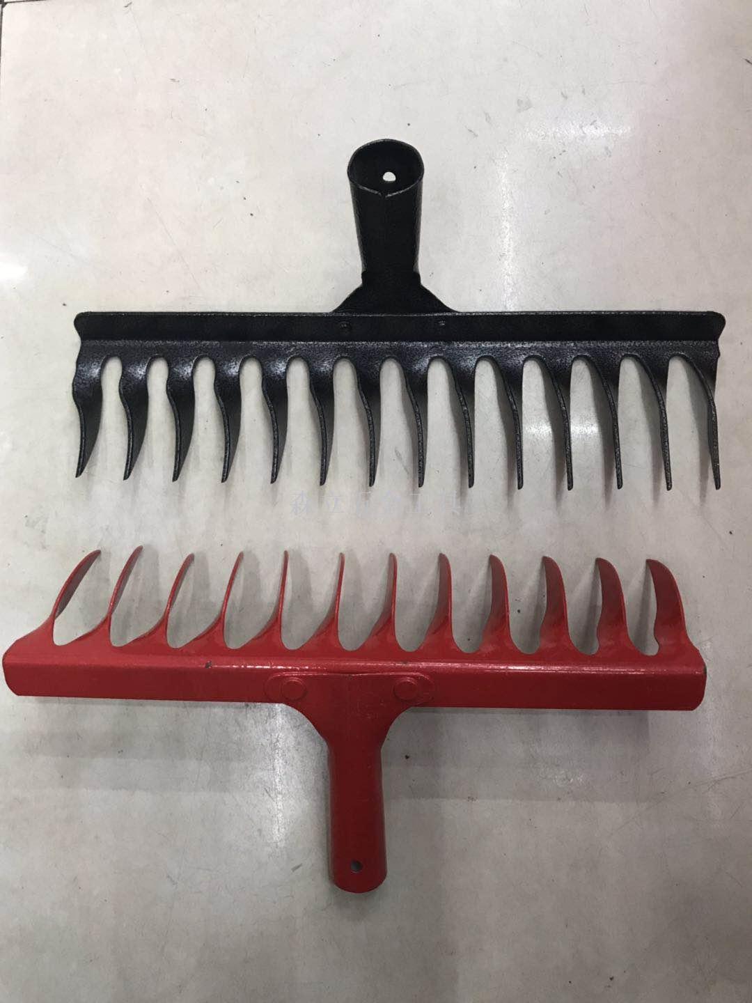  Harrow Red black bottom silver flower electroplating rake 12 teeth 14 teeth 16 teeth two-color grass Garden tools