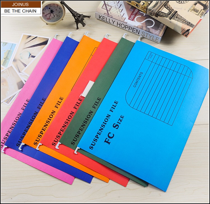  FC Plastic clear Tabs and Blank Inserts Kraft Paper Hanging Suspension File Foldersdocument bags stationery  AF-2101