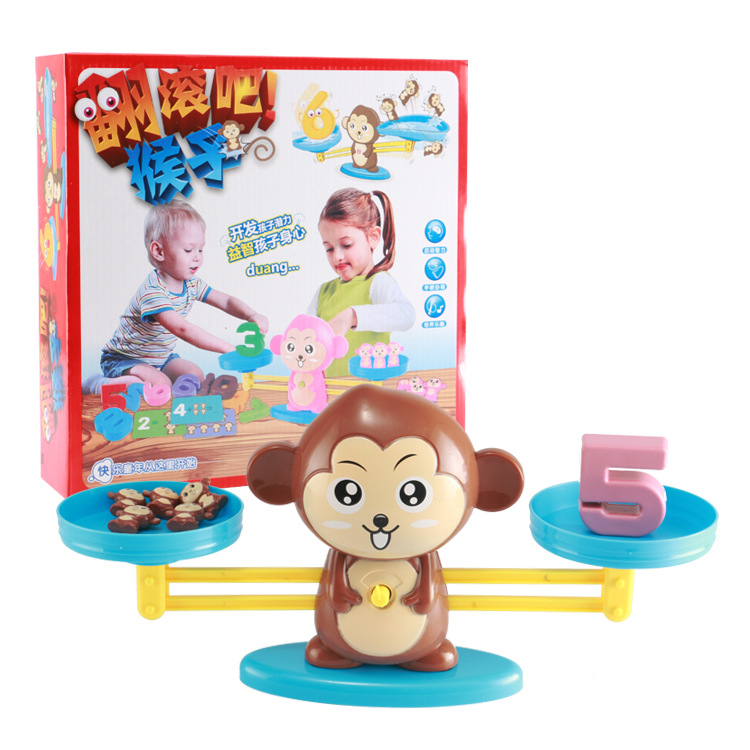 Tiktok Same Puppy Monkey Piggy Balance Desktop Game Early Childhood Education Enlightenment Digital Scale Children&#039;s Toy