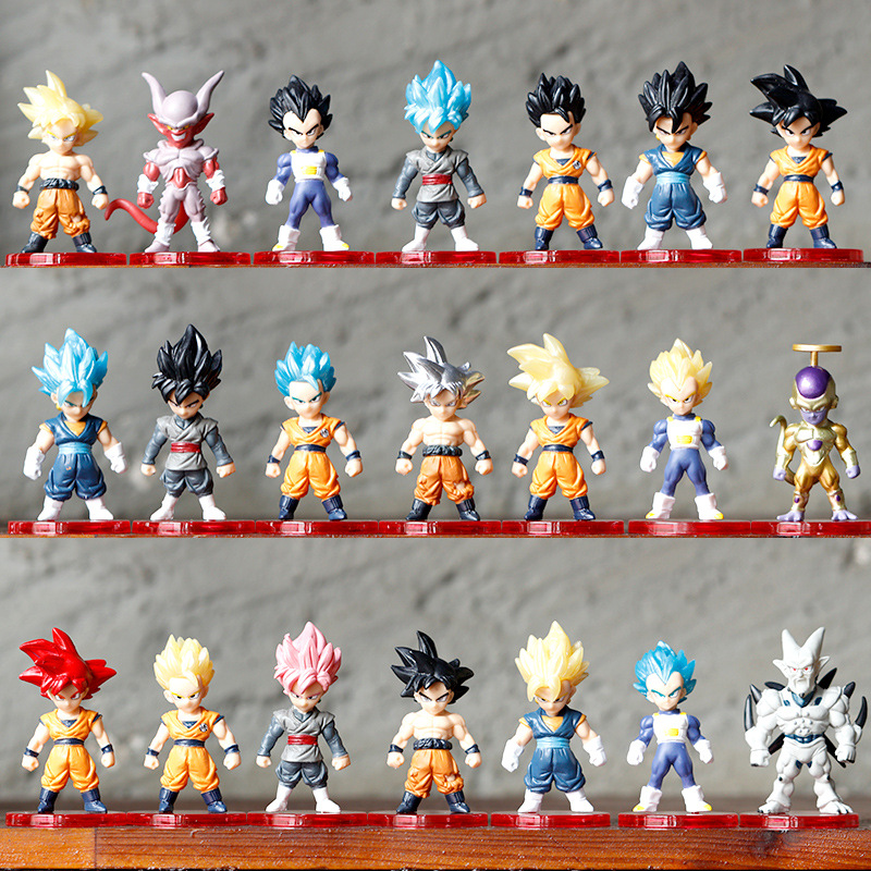 Dragon Ball Hand-Made Full Set of 21 Monkey King Wufan Gogeta Saiyan Decoration Gift Doll Model