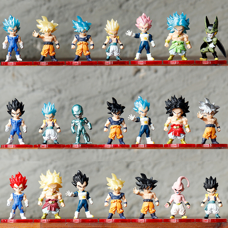 Dragon Ball Hand-Made Full Set of 21 Monkey King Wufan Gogeta Saiyan Decoration Gift Doll Model