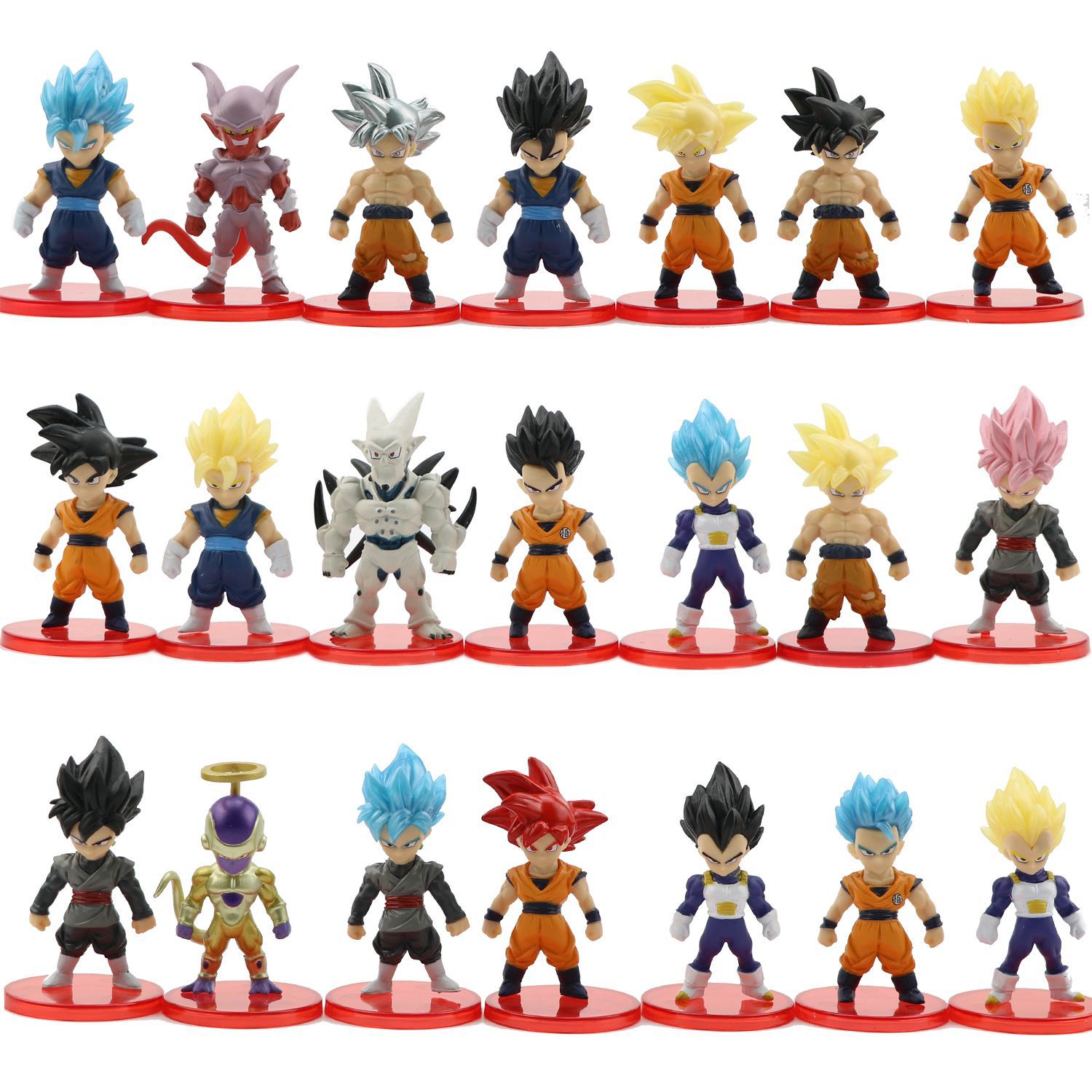 Dragon Ball Hand-Made Full Set of 21 Monkey King Wufan Gogeta Saiyan Decoration Gift Doll Model