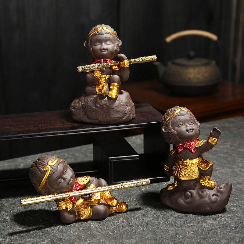 Tank Ornaments Car Ornaments Purple Sand Can Raise Tea Ornaments Tea Ceremony Accessories Fish Tank Landscaping Monkey