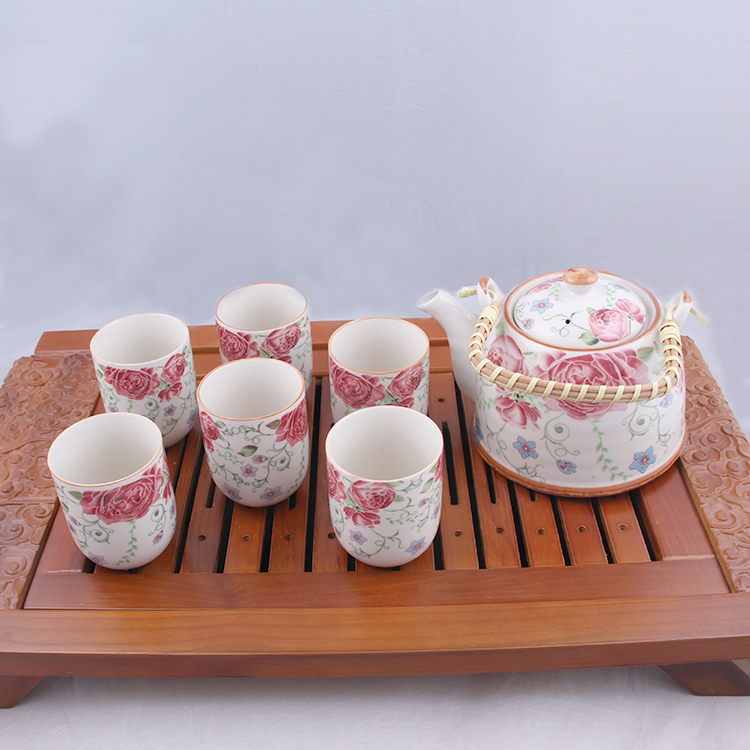 Factory outlets in Jingdezhen ceramic tea pot handle and upon his heads set
