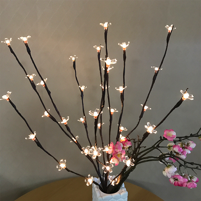 LED Colored Lamp Branch Light Wedding Decoration Lights Christmas Holiday Lamp 20 Heads Home Ins Decorative Flower Arrangement Branch Lights
