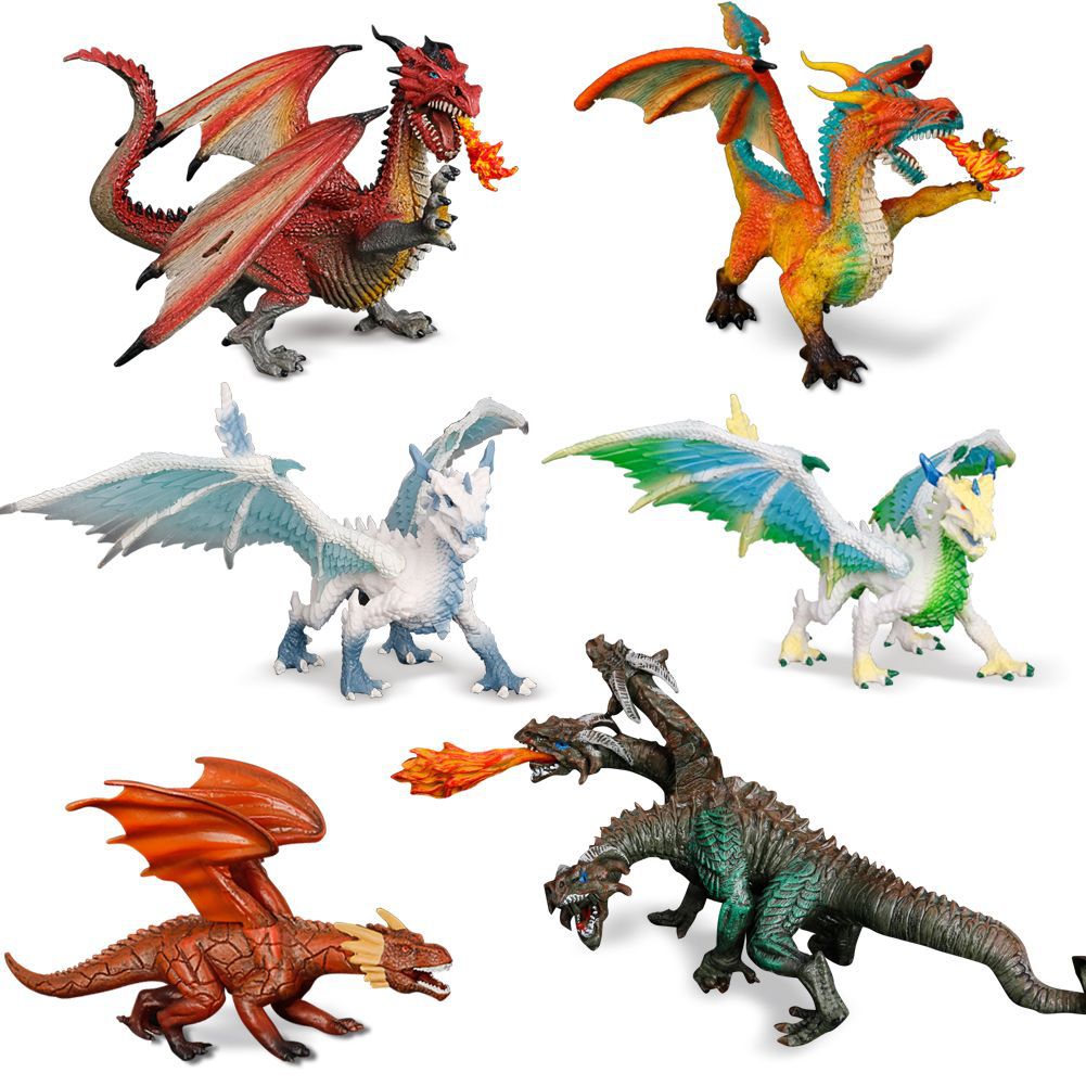 Cross-Border Warcraft Model Western Myth Series Warcraft Dragon Ice Dragon Fire Dragon Sea Dragon a Dragon with Three Heads Wild Dragon