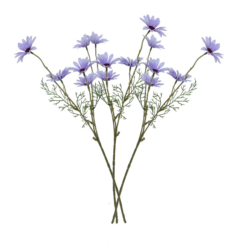 Simulation Little Daisy 5 Heads New York Aster Chamomile Flower Bridal Bouquet Wedding Home Furnishing Decorative Fake Flower Factory Wholesale