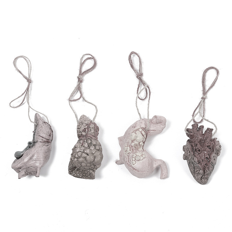 The Halloween trick props hands broken feet simulation Human organs hanging house chamber animal heads hanging