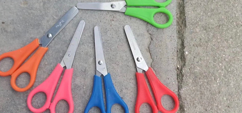 Popular South American scale scissors student hand-made scissors can be printed with customer LOGO