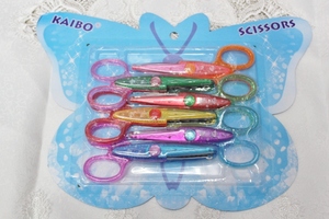  KB6008-6PC Butterfly craft scissors set of 6 crystal powder stainless steel scissors