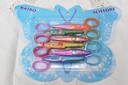  KB6008-6PC Butterfly craft scissors set of 6 crystal powder stainless steel scissors
