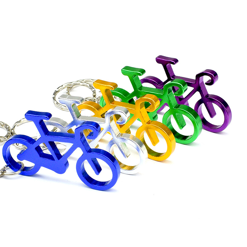 Factory Direct Sales Bicycle Aluminum Alloy Beer Bottle Opener Advertising Promotional Novelties Key Chain Customization Logo
