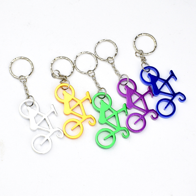 Factory Direct Sales Bicycle Aluminum Alloy Beer Bottle Opener Advertising Promotional Novelties Key Chain Customization Logo