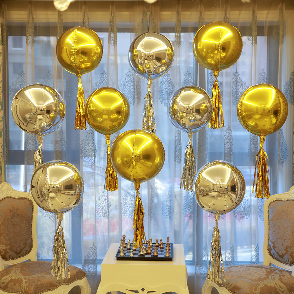 Wedding 4D round Aluminum Foil Irregular Aluminum Film Balloon Chain Wedding Room Party Decoration Wedding Scene Setting Supplies