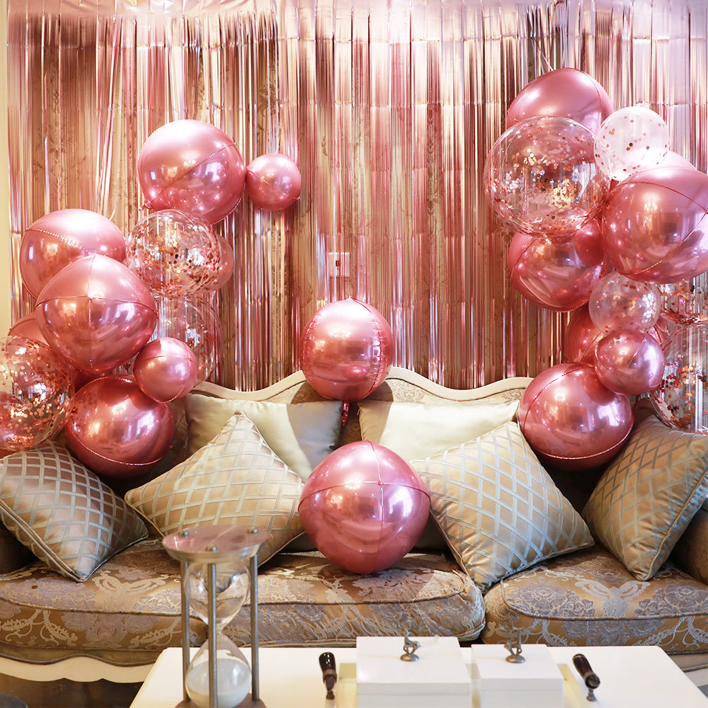 Wedding 4D round Aluminum Foil Irregular Aluminum Film Balloon Chain Wedding Room Party Decoration Wedding Scene Setting Supplies