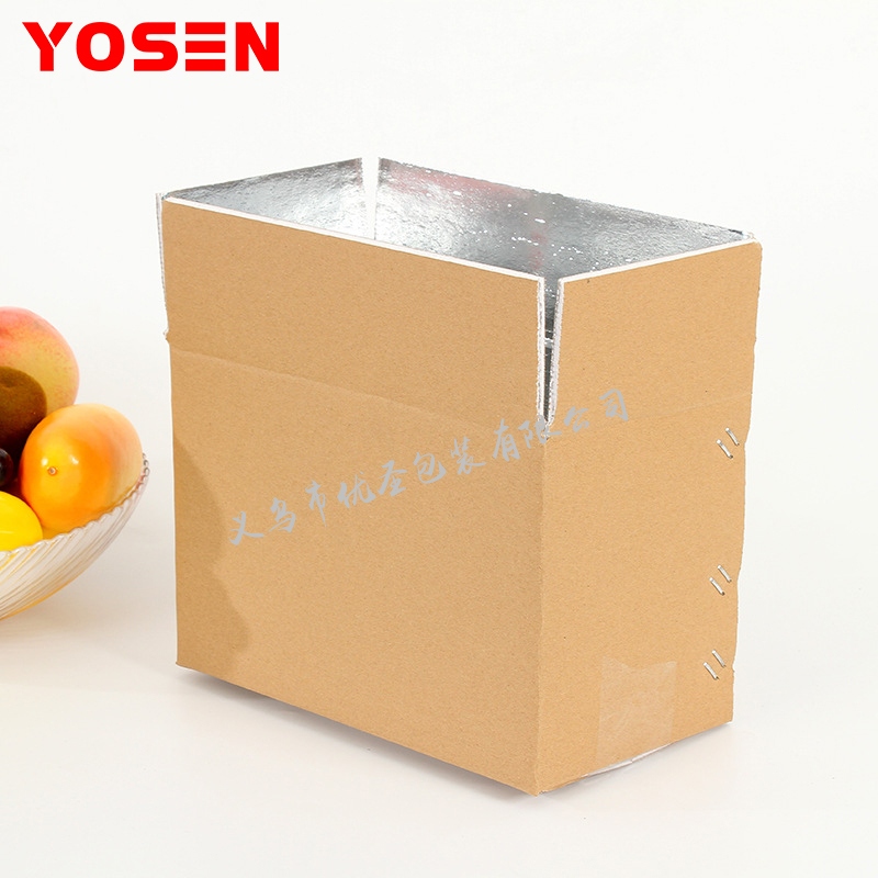 Spot Insulation Box Kraft Paper Aluminum Foil Preservation Cold Chain Carton Cold Chain Logistics Box Fruit Logistics Box Support Customization