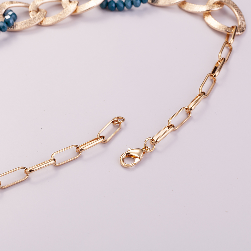 Luxury Crystal Chain Aluminum Ring Thickened Necklace Accessories Handmade Fashion Amazon AliExpress Cross-Border E-Commerce Exclusive