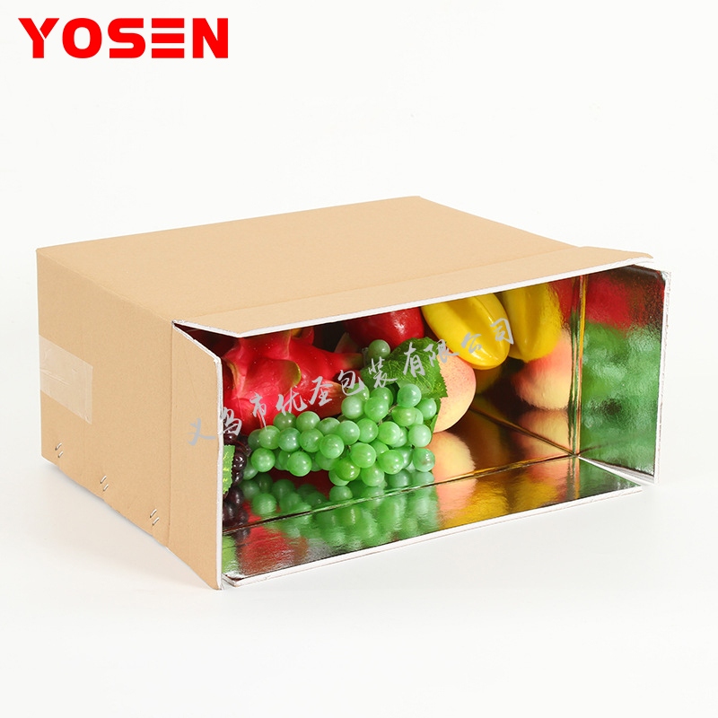 Spot Insulated Carton Kraft Paper Aluminum Foil Box Fruit Express Box Cold Chain Logistics Express Box Support Printing Customization