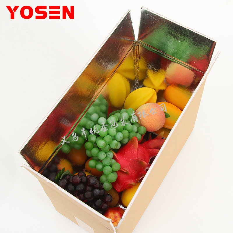 Spot Insulated Carton Kraft Paper Aluminum Foil Box Fruit Express Box Cold Chain Logistics Express Box Support Printing Customization