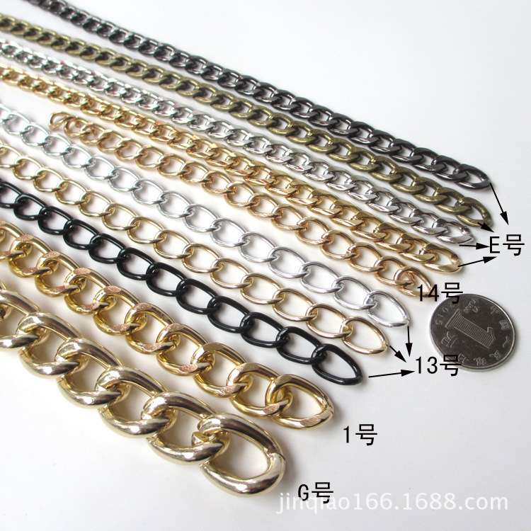 Price DIY Electroplating Aluminum Zipper Clothing Ornament Accessories Iron Chain Stage Performance Chain Aluminum Chain