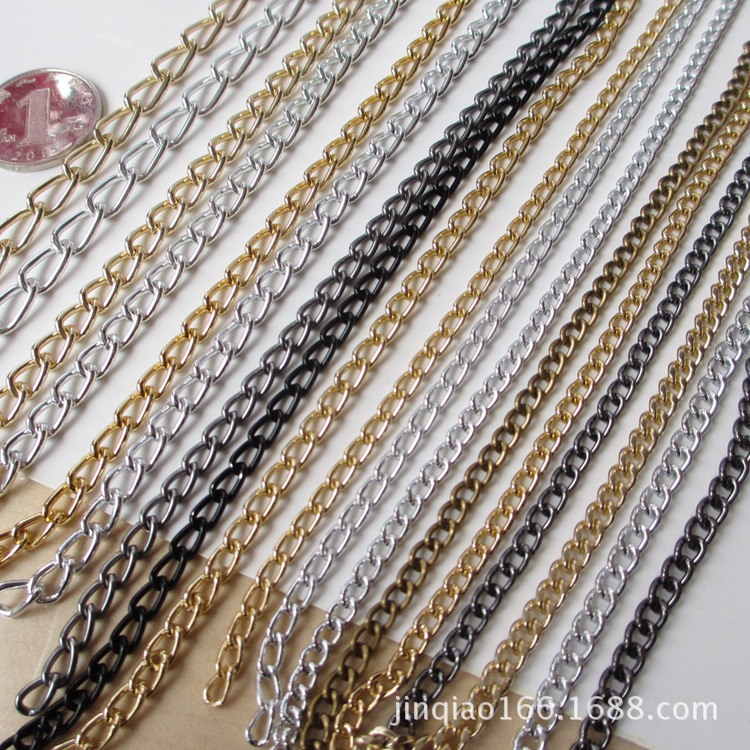 Price DIY Electroplating Aluminum Zipper Clothing Ornament Accessories Iron Chain Stage Performance Chain Aluminum Chain