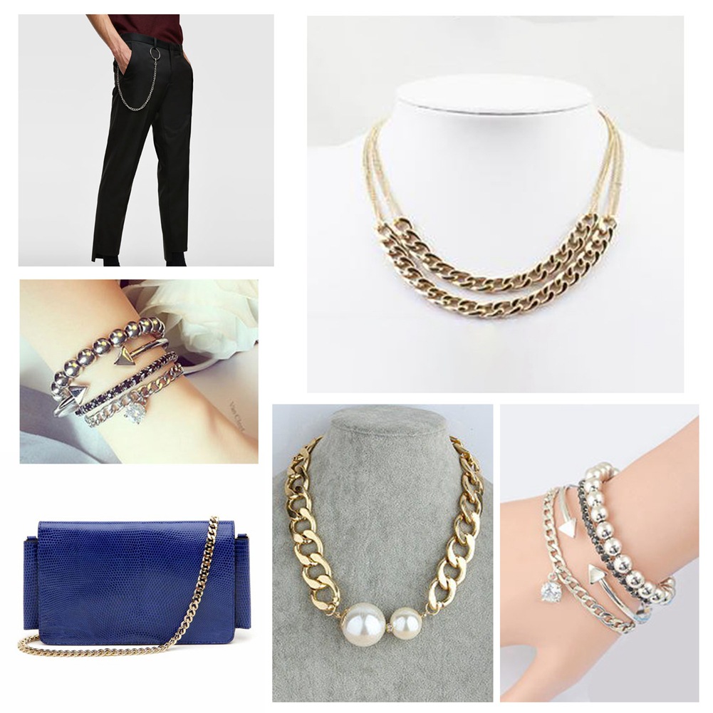 Necklace Semi-Finished Products Metal Chain DIY Ornament Accessories Luggage Chain Aluminum Chain Aluminum Chain