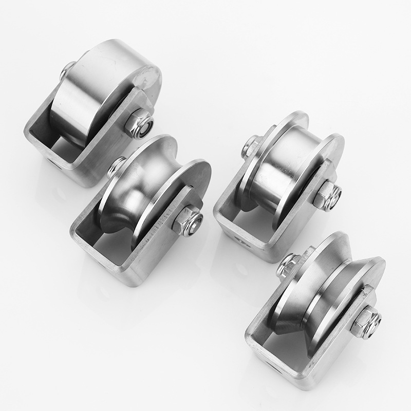 Steel Type Frame Rail Wheel V H Type Pulley Lifting Wire Rope Roller Industrial Flat Steel Wheel Pulley Wheel