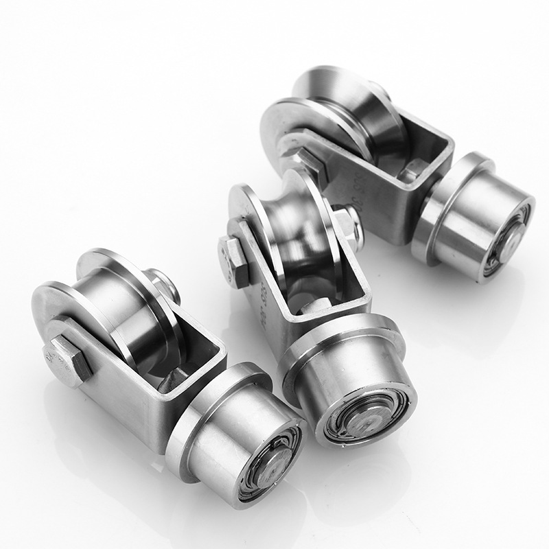 Stainless Steel Moving Door Pulley Rotating Universal Track Wheel Industrial Lifting Hanging Wheel Sliding Door Casters